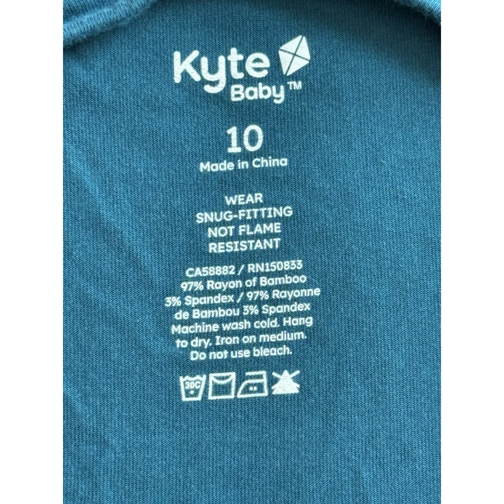 Kyte Baby Bamboo Lot Of 2 Pajama Shirt Teal Blue‎ Kids 10 Stretchy Comfy Natural